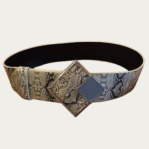 Vintage Vegan Maximalist Statement Piece Snakeskin Print Belt 27" - 31"